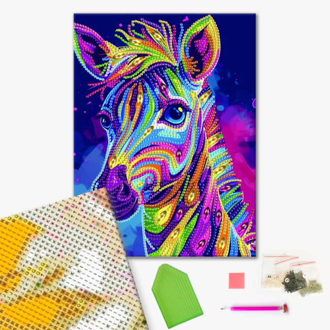 Мозаїка - Алмазна мозаїка Brushme Яскрава зебра (BH032)#2