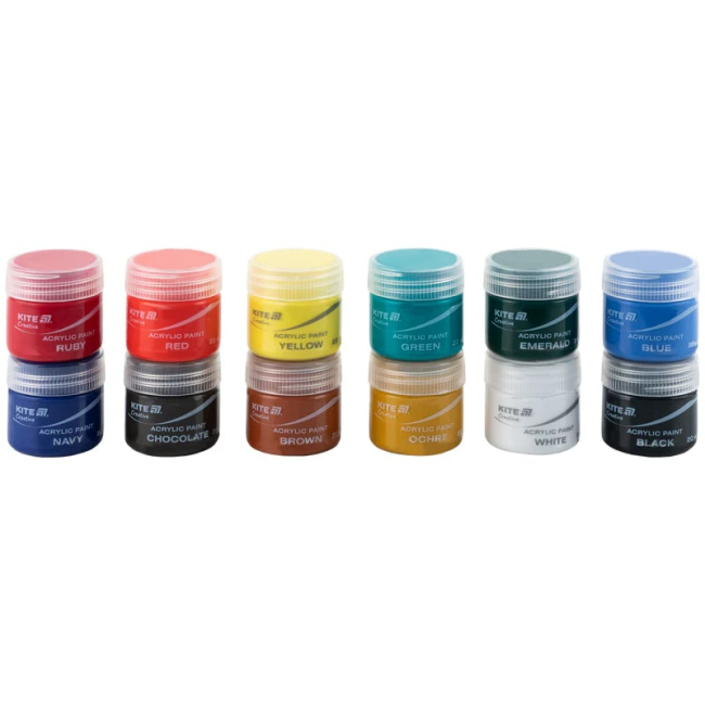 Канцтовары - Краски акриловые Kite Creative 12 цветов (K-275)#2