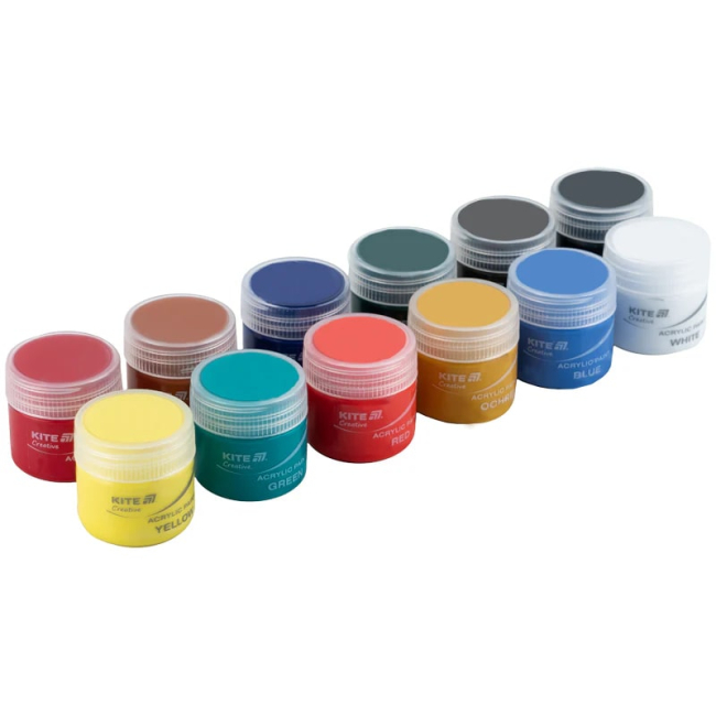 Канцтовары - Краски акриловые Kite Creative 12 цветов (K-275)#3