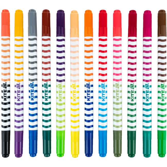 Канцтовары - Набор фломастеров Kite Creative двусторонние 12 шт (K-1151)#2