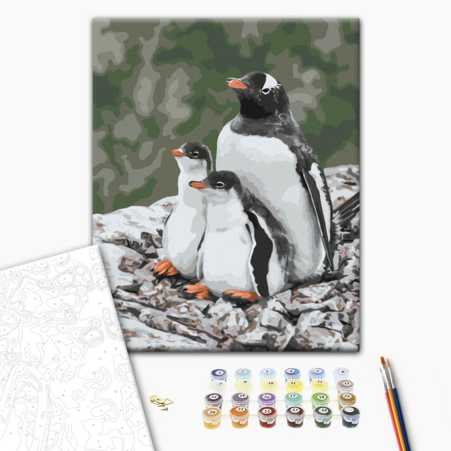 Товари для малювання - Картина за номерами Brushme Родина субантарктичних пінгвінів Тетяна Баглай 40 х 50 см (BS54263)#2