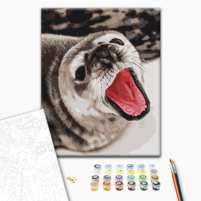 Товари для малювання - Картина за номерами Brushme Тюленячі позіхання Анна Соіна 40 х 50 см (BS54264)#2