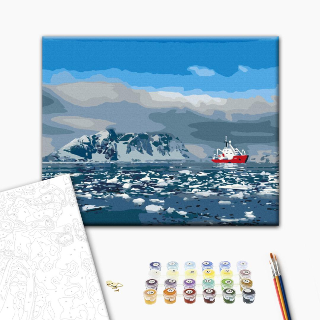 Товары для рисования - Картина по номерам Brushme Ледокол Ноосфера среди Южного океана Ян Бахмат 40 х 50 см (BS54266)#2