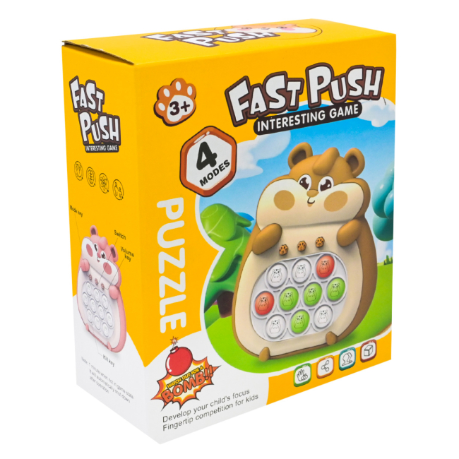 Антистрес іграшки - Пупирка Країна Іграшок Натискай швидко Хом'як рожевий (282A/2)#2