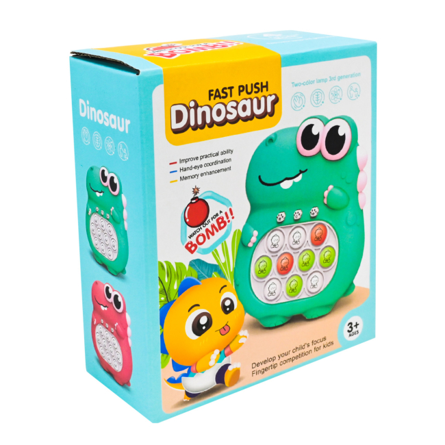 Антистрес іграшки - Пупирка Країна Іграшок Натискай швидко Динозаврик рожевий (283A/1)#2