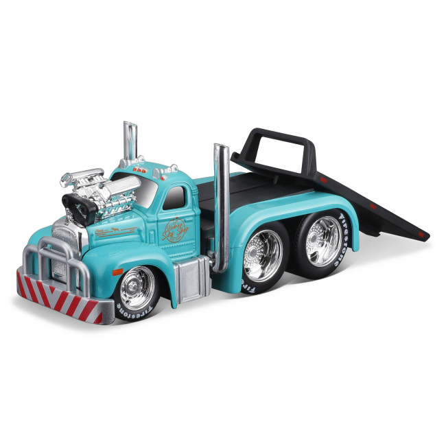 Транспорт і спецтехніка - Ігровий набір Maisto Muscle machines Трейлер-транспортер та машинка 1953 Mack B-61 Flatbed та 1950 Ford Woody (11532/1)#5