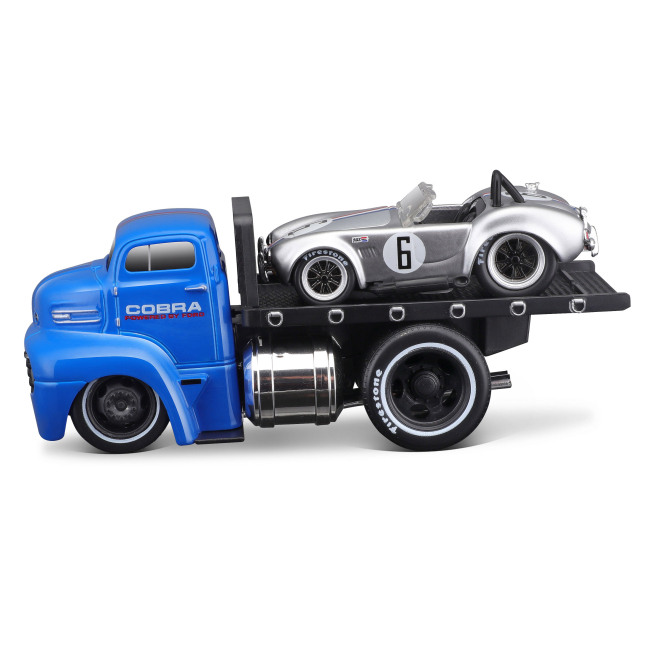 Транспорт і спецтехніка - Ігровий набір Maisto Muscle machines Трейлер-транспортер та машинка 1950 Ford COE Flatbed та 1964 Shelby Cobra (11532/2)#2
