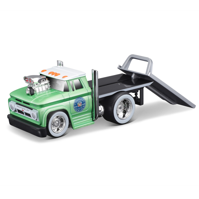 Транспорт і спецтехніка - Ігровий набір Maisto Muscle machines Трейлер-транспортер та машинка 1966 Chevrolet C60 Flatbed та 1961 Cadillac (11532/3)#5