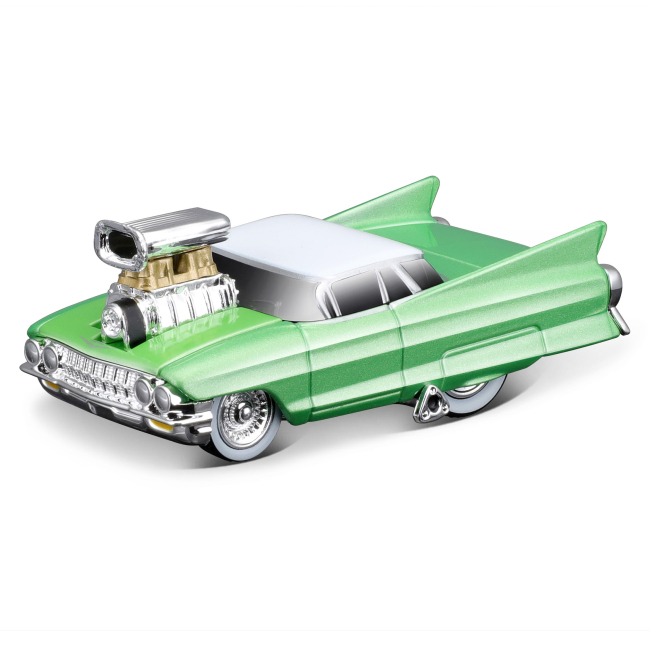 Транспорт і спецтехніка - Ігровий набір Maisto Muscle machines Трейлер-транспортер та машинка 1966 Chevrolet C60 Flatbed та 1961 Cadillac (11532/3)#6