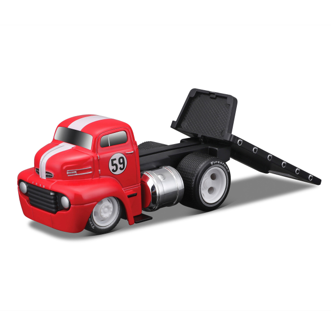 Транспорт и спецтехника - Игровой набор Maisto Muscle machines Трейлер-транспортер и машинка 1950 Ford COE Flatbed и 1965 Shelby Cobra Daytona Coupe (11532/5)#6