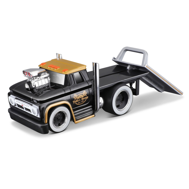 Транспорт и спецтехника - Игровой набор Maisto Muscle machines Трейлер-транспортер и машинка 1966 Chevrolet C60 Flatbed и 1970 Oldsmobile Vista Causea (11532/6)#6