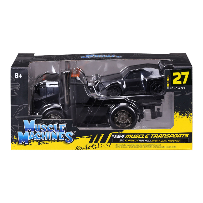 Транспорт і спецтехніка - Ігровий набір Maisto Muscle machines Трейлер-транспортер та машинка Jom Flatbed та 1986 Audi Sport Quattad S1 E2 (11532/7)#6