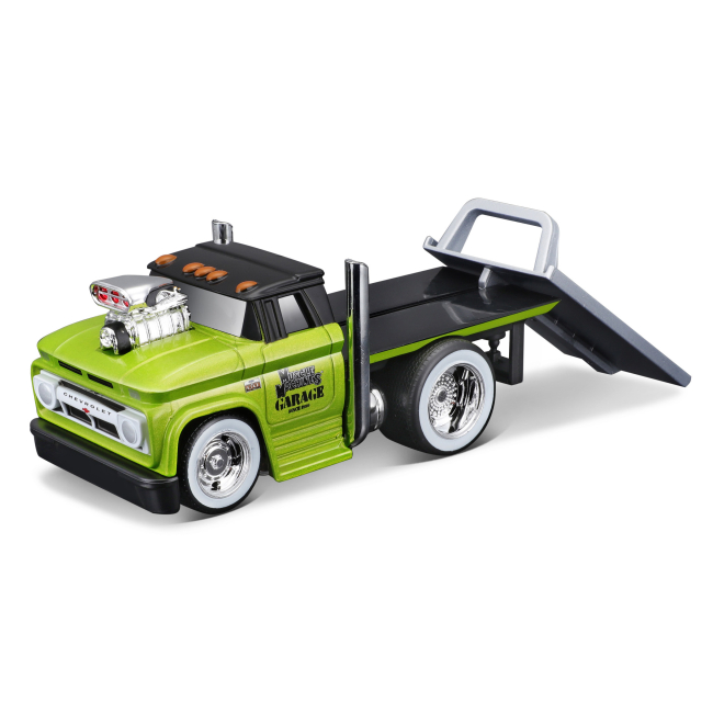 Транспорт і спецтехніка - Ігровий набір Maisto Muscle machines Трейлер-транспортер та машинка 1966 Chevrolet C60 Flatbad та 1959 Chevrolet El Camino (11532/8)#6