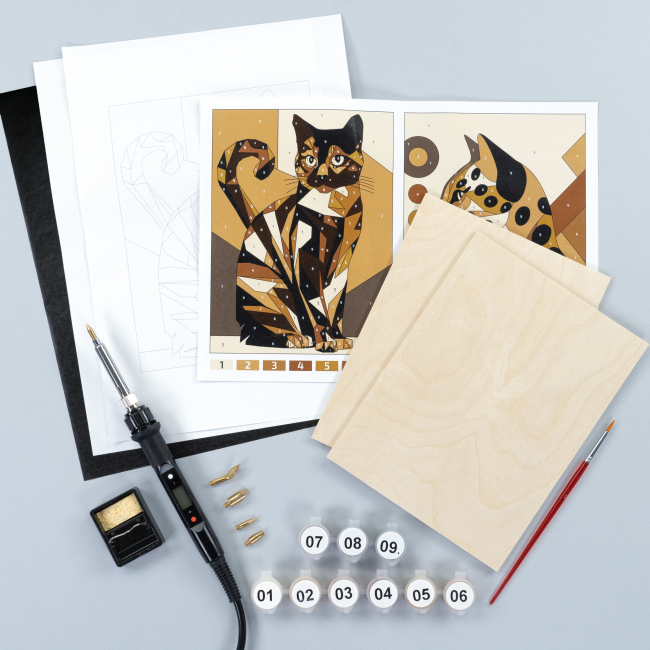 Наборы для творчества - Набор для выжигания Rosa Start Cats 2 (N000155)#2