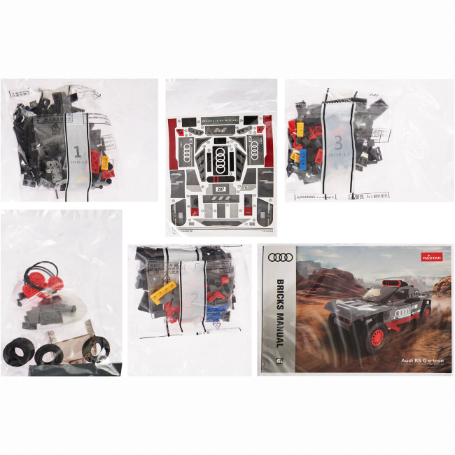 Конструктори з унікальними деталями - Конструктор Rastar Bricks Audi RS Q e-tron 1:30 Сірий 367 деталей (454.00.87)#2