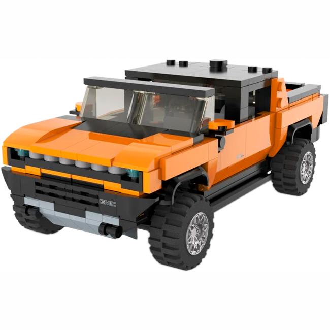 Конструкторы с уникальными деталями - Конструктор Rastar Bricks Hummer EV 1:30 Оранжевый 454 детали (454.00.88)#3
