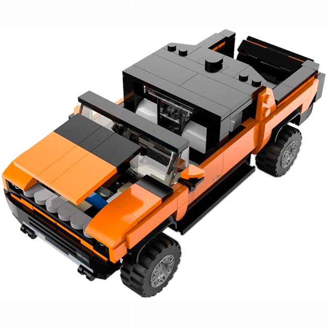 Конструкторы с уникальными деталями - Конструктор Rastar Bricks Hummer EV 1:30 Оранжевый 454 детали (454.00.88)#4