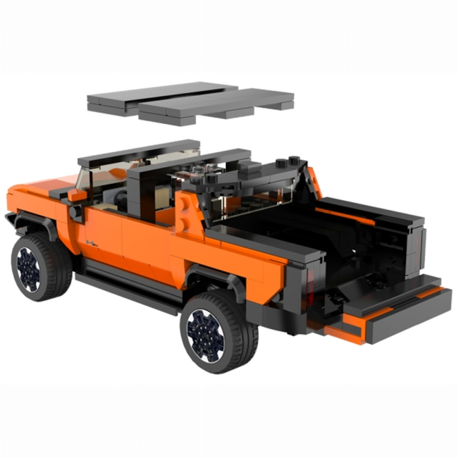 Конструкторы с уникальными деталями - Конструктор Rastar Bricks Hummer EV 1:30 Оранжевый 454 детали (454.00.88)#5