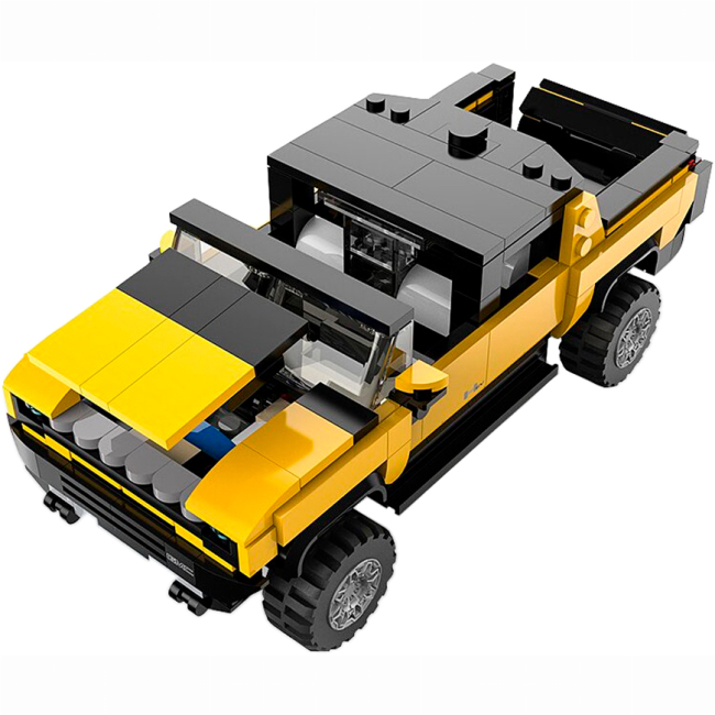 Конструкторы с уникальными деталями - Конструктор Rastar Bricks Hummer EV 1:30 Желтый 454 детали (454.00.89)#4
