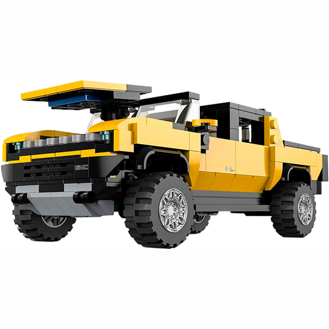 Конструкторы с уникальными деталями - Конструктор Rastar Bricks Hummer EV 1:30 Желтый 454 детали (454.00.89)#5