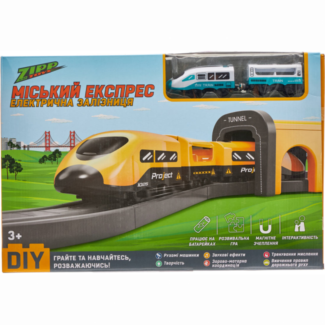 Железные дороги и поезда - Игровой набор Zipp toys Городской экспресс 103 детали зеленый (532.00.54)#8