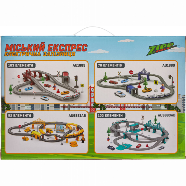 Железные дороги и поезда - Игровой набор Zipp toys Городской экспресс 103 детали зеленый (532.00.54)#9