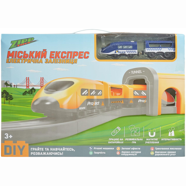 Залізниці та потяги - Ігровий набір Zipp toys Міський експрес 92 деталі синій (532.01.10)#10