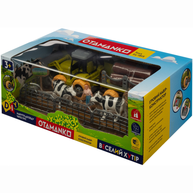 Транспорт і спецтехніка - Ігровий набір Otamanko Веселий хутір Трактор і фермер з коровами (532.01.56)#3