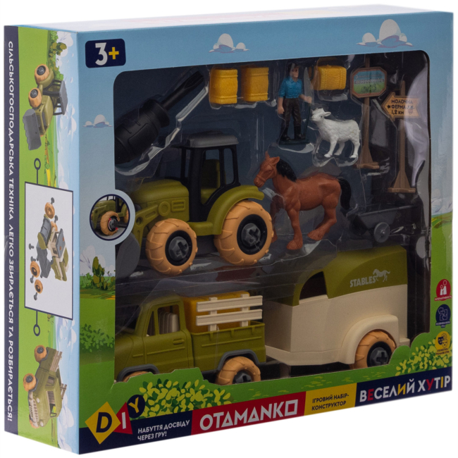 Транспорт и спецтехника - Игровой набор Otamanko Веселый хутор Трактор, грузовик и фермер (532.01.63)#4