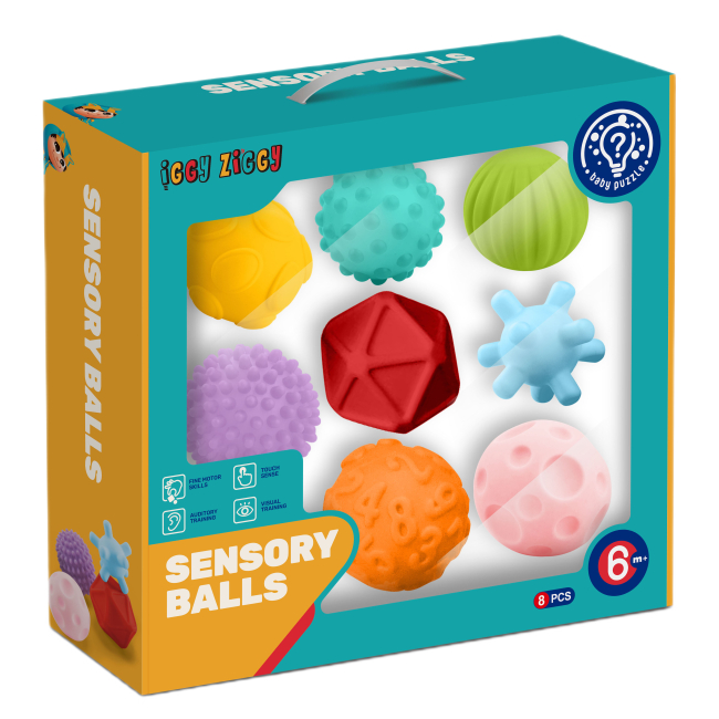 Развивающие игрушки - Развивающий набор Iggy Ziggy Текстурные силиконовые мячики (3858894671083)#2