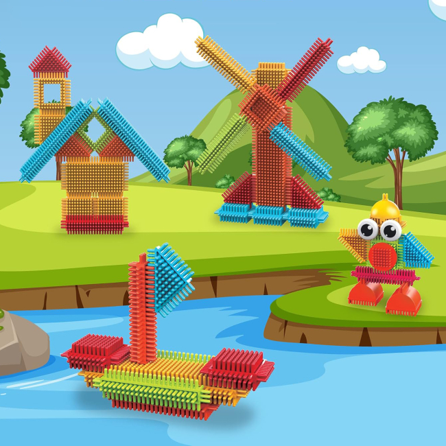 Конструктори з унікальними деталями - Конструктор Picasso tiles Hedgehog building blocks set 41 деталь (817338027384)#4