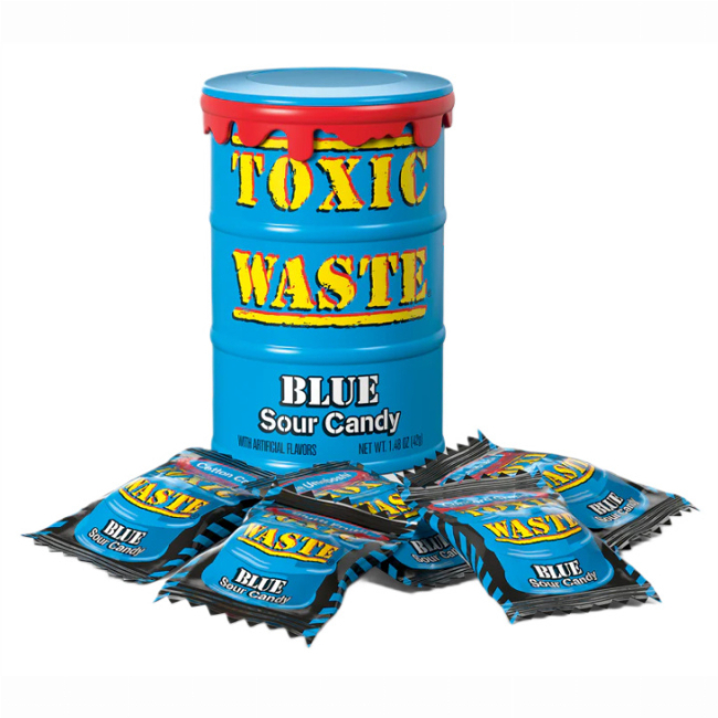 Солодощі - Жувальні цукерки Toxic Waste Синя бочка (5060045053121)#2