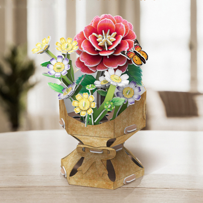 3D-пазлы - Трехмерный пазл CubicFun Букет цветов Камелия (W3302h)#3