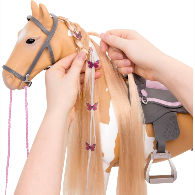 Транспорт і улюбленці - Ігровий набір Our Generation Кінь із довгою гривою 50 см (BD38030Z)#3