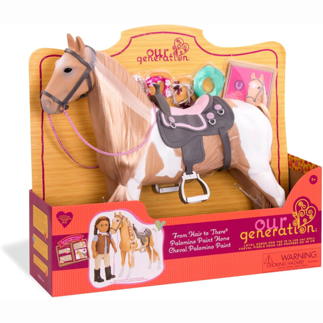 Транспорт і улюбленці - Ігровий набір Our Generation Кінь із довгою гривою 50 см (BD38030Z)#8