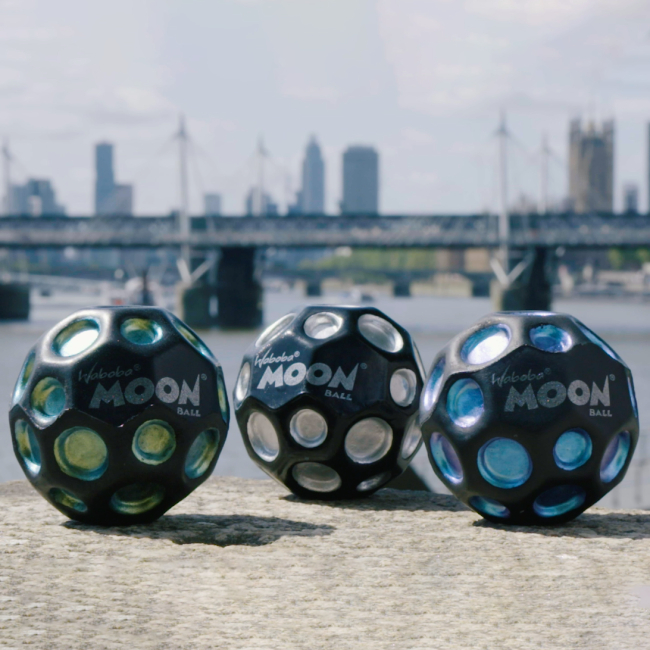 Спортивні активні ігри - М'яч-стрибун Waboba Moon ball Nether чорний з зеленим (322C99_A/3)#2
