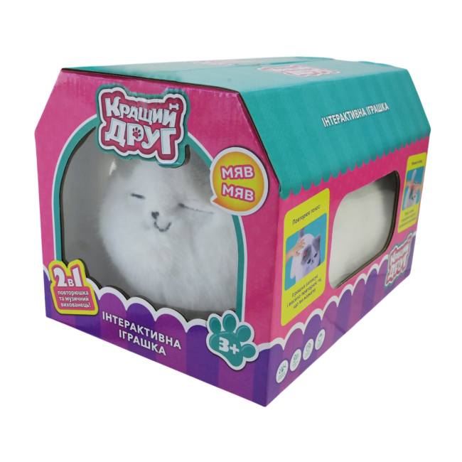 М'які тварини - Інтерактивна іграшка Кращий друг Кішка сірі вушка (BF2505/1)#4