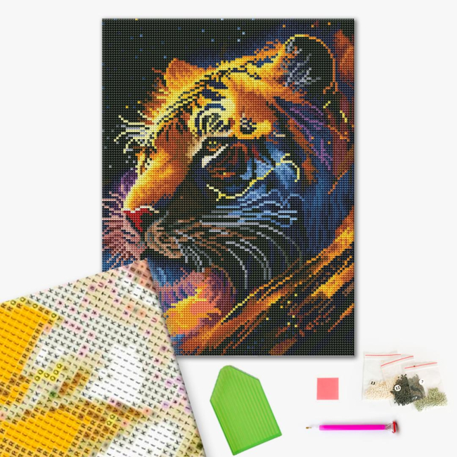 Товари для малювання - Алмазна мозаїка Brushme Тигр Зодіак (DRBS53691)#2