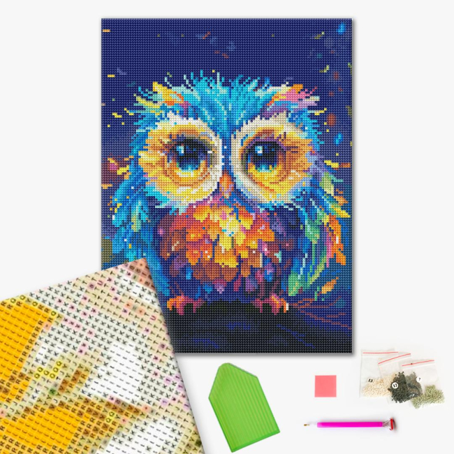 Товары для рисования - Алмазная мозаика Brushme Цветная сова (RDBS7016)#2