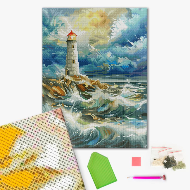 Товари для малювання - Алмазна мозаїка Brushme Маяк (RDBS7020)#2