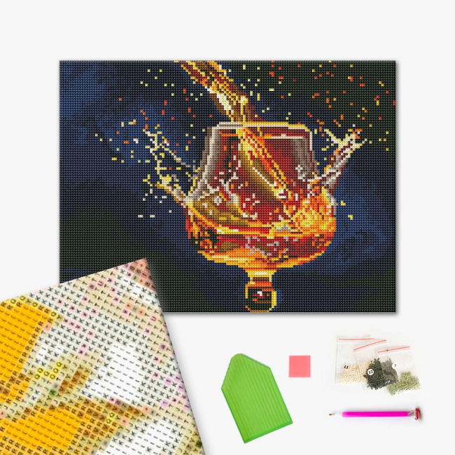 Товары для рисования - Алмазная мозаика Brushme Брызги на черном фоне (RDBS7021)#2