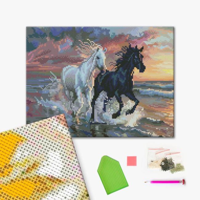 Товары для рисования - Алмазная мозаика Brushme Лошади на побережье (RDBS7022)#2