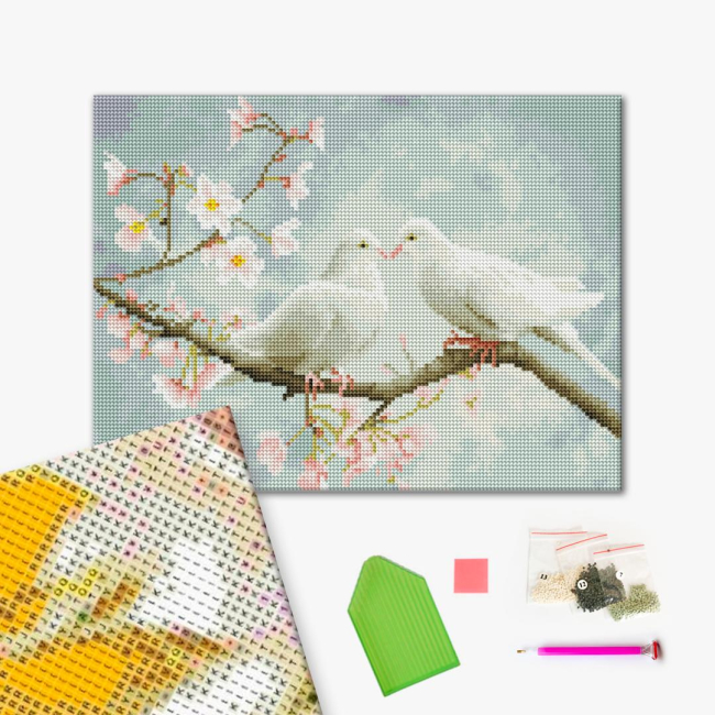 Товары для рисования - Алмазная мозаика Brushme Пара голубей (RDBS7027)#2