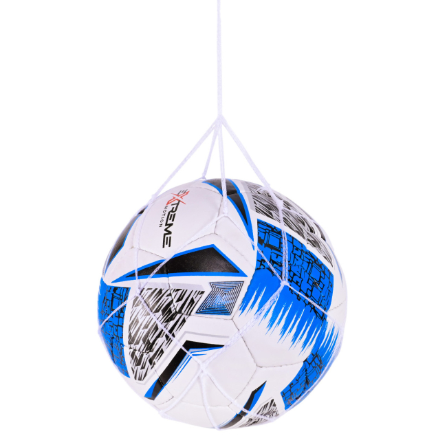 Спортивні активні ігри - М'яч футбольний Extreme motion №5 білий з синім та чорним (FP097/2)#2