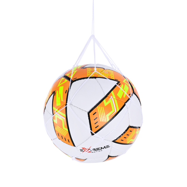 Спортивні активні ігри - М'яч футбольний Extreme motion №5 білий з помаранчевим (FP100/3)#2