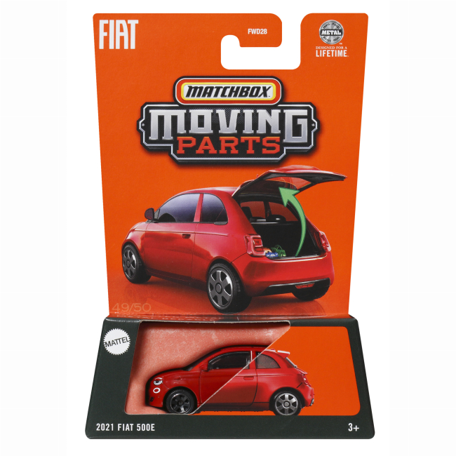 Автомоделі - Автомодель Matchbox Moving parts 2021 Fiat 500E (FWD28/JBW93)#3