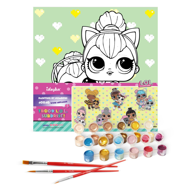 Товари для малювання - Картина за номерами Ідейка Lol Surprise TroopSurprise Kitty Queen with Kitty Kitty 40 х 40 см (KHO6290)#2