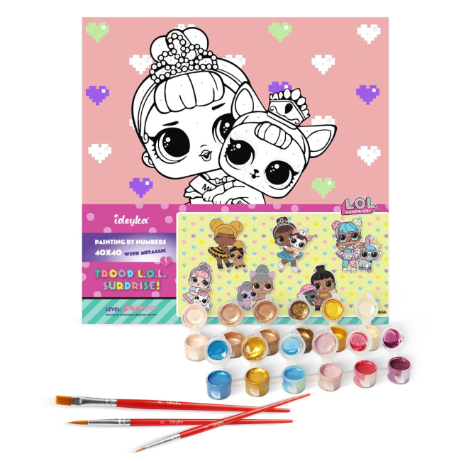 Товари для малювання - Картина за номерами Ідейка Lol Surprise TroopSurprise Miss Baby with Miss Puppy 40 х 40 см (KHO6291)#2