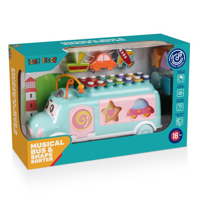 Розвивальні іграшки - Сортер Iggy Ziggy Music bus 3 в 1 блакитний (3858894670963/1)#2