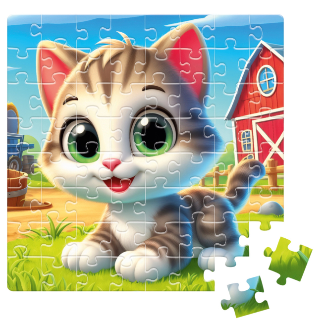 Пазлы - Пазл De.tail Забавный котенок 64 детали (DT1234-24)#2